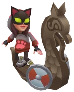 Kedi surfing on Viking