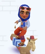 Hasina in her Holiday outfit surfing on Camel