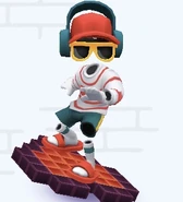 Tutti surfing on Pixel Heart