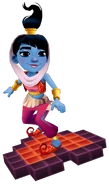 Amira in her Genie Outfit surfing on Pixel Heart