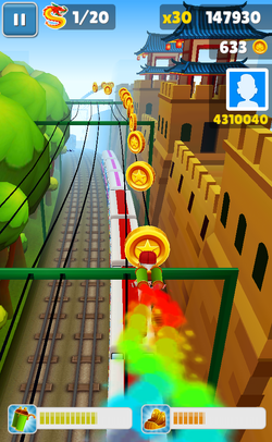 Subway Surfers] Pick Up 5 Jetpacks 