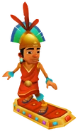 Carlos in his Inca Outfit surfing on Jewelled