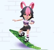 Ji-Yeong surfing on Bamboo