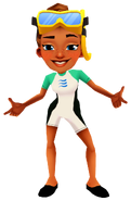 Kim in her Dive Outfit with The Burger King's pose