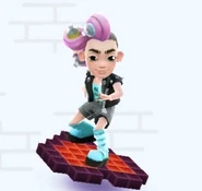 Cleo surfing on Pixel Heart