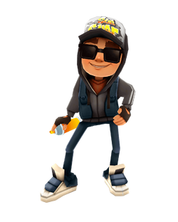 SUBWAY SURFERS SPRAY CREW 4" VINYL FIGURE TRICKY 2020 SPRAY CAN WITH  REWARD COIN