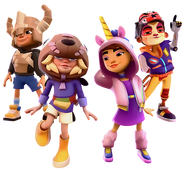 Trym in his Noble Newbie Outfit along with Sun in his Rouge Outfit, Lily, and Jia