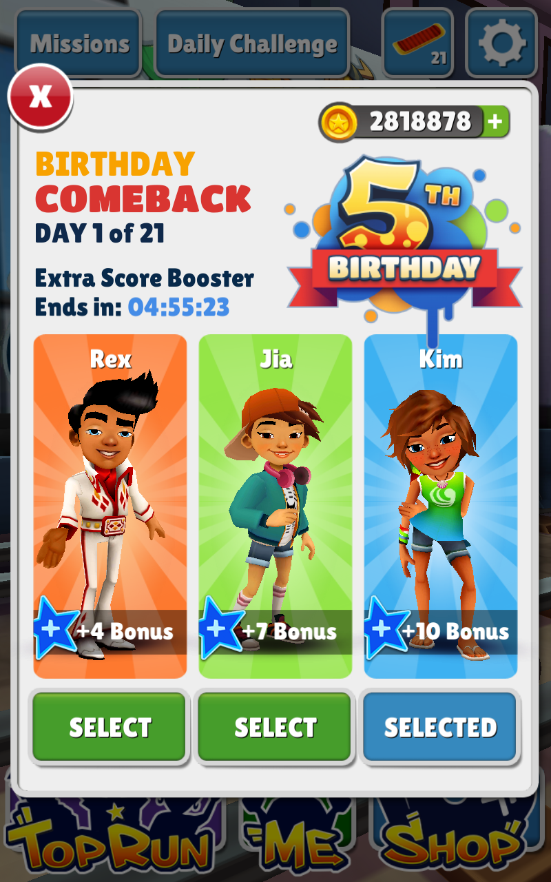 Subway Surfers - It's WEEKEND #1 of our 2023 BIRTHDAY BONANZA. 🎂🎉 Did you  miss out on a special character — check out the shop and see who is  available in this