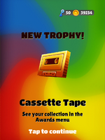 Cassette tape trophy