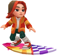 Sindri surfing on Retro Wave