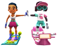 Noonandfruttisurfingonboardshighfiving.png (847 KB) Noon surfing on Turtle high fiving Frutti surfing on Neo-Seoul