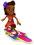 Ramona in her Elegant Outfit surfing on Groovy