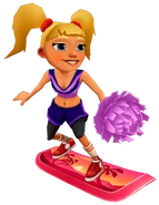 Tasha in her Cheer Outfit surfing on Sunset