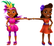 Carmen in her Shake Outfit fist bumping Ramona in her Elegant Outfit