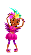Carmen in her Shake Outfit doing a heart pose