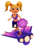 Tasha in her Cheer Outfit surfing on Viperfish