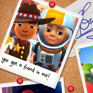 Wayne and Buzz "you got a friend in me!" (Toy Story reference)