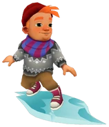 Bjarki surfing on Glacier