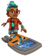 Andy surfing on Crash Test