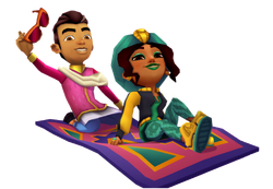 Subway Surfers - #ShopUpdate Love is in the air. 💕 Unlock the enchanting  Magic Carpet board, Kareem, Salma, and drift through the mythical streets  of the East! Available from February 11th 