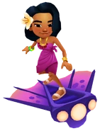 Noon in her Pink Outfit surfing on Viperfish