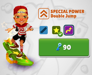 Purchasing the Double Jump special power with Olivia in her Skate Outfit