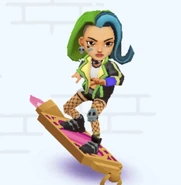 Skye surfing on Radiant Rider