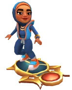 Hasina surfing on Scarab