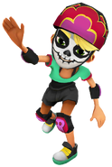Olivia in her Derby Macabre Outfit in Top Run pose