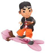 Lee in his Wudang Outfit surfing on Sakura