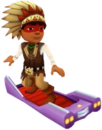 Wayne in his Chief Outfit surfing on Cruiser