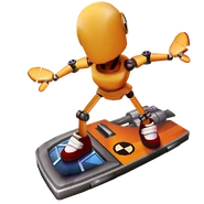 Dummy on the Crash Test Thumb Up in