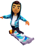 Kareem surfing on Finish Line