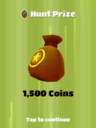 Opening the Week 3 Hunt Prize & receiving 1,500 Coins