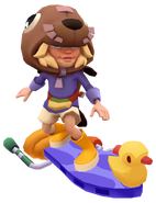 Lily surfing on Float-Booster