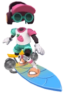 Frutti surfing on Aero Fish