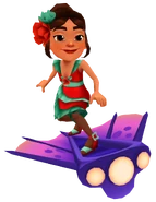 Sofia in her Tango Outfit surfing on Viperfish