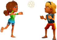 Kim and Brody playing Volleyball