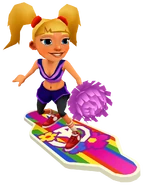 Tasha in her Cheer Outfit surfing on Groovy