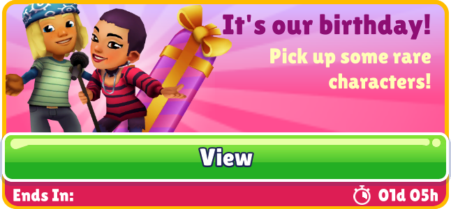 Subway Surfers - It's WEEKEND #1 of our 2023 BIRTHDAY BONANZA. 🎂🎉 Did you  miss out on a special character — check out the shop and see who is  available in this