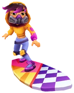 Miss Maia surfing on Retro Wave