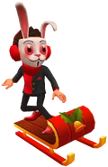 Festive Frank surfing on Jingles