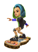 Skye surfing on Jak