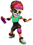 Olivia in her Derby Macabre Outfit with Miss Maia's pose