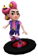 Cleo in her Heart Breaker Outfit surfing on Scratchy