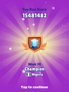Getting a Champion Medal in Nigeria