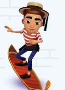 Marco in his new version surfing on Gondola