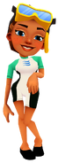 Kim in her Dive Outfit with Tasha's pose