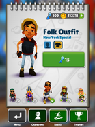 Purchasing Tony's Folk Outfit