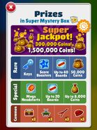 Prizes in Super Mystery Box during Mega Jackpot event